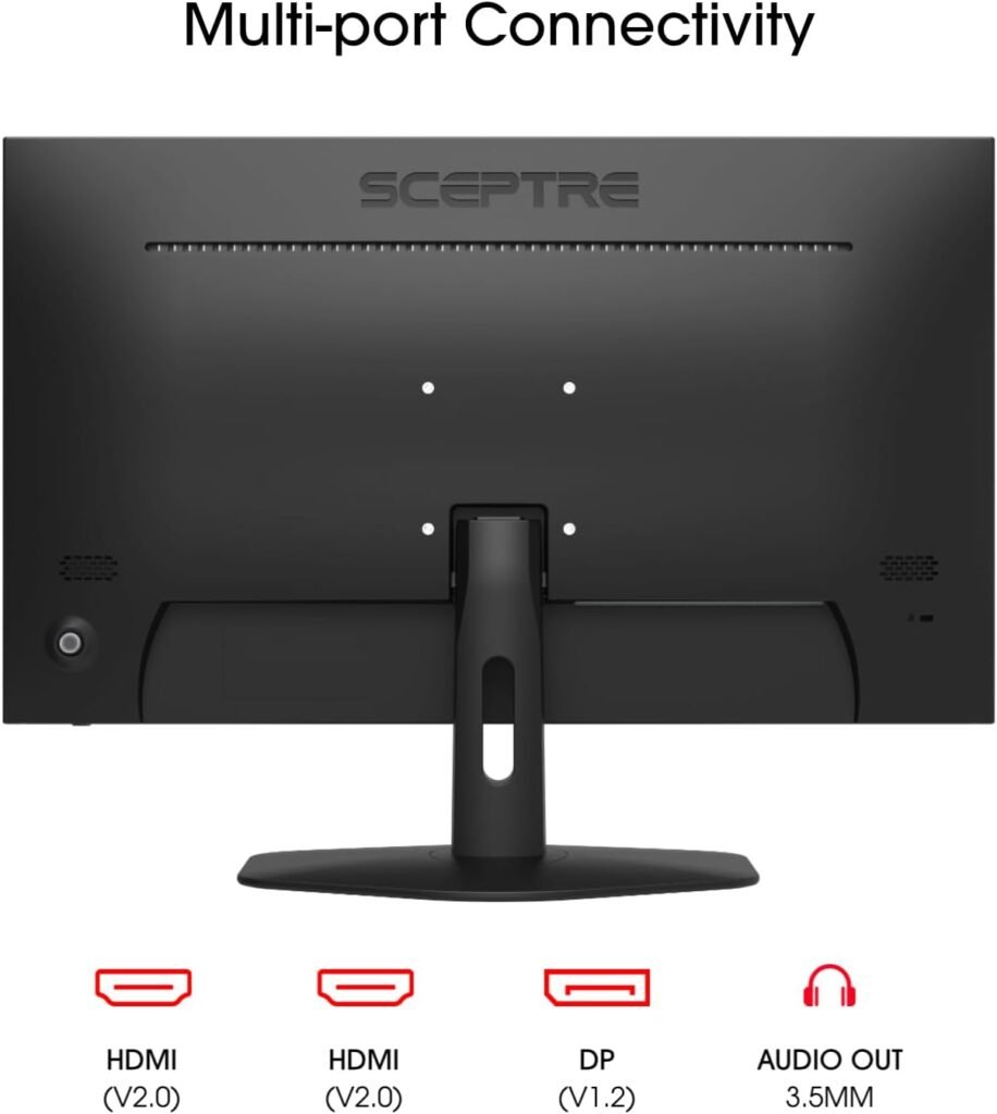 Sceptre 24-inch Professional Thin 1080p LED Monitor 99% sRGB 2x HDMI VGA Build-in Speakers, Machine Black (E248W-19203R Series)